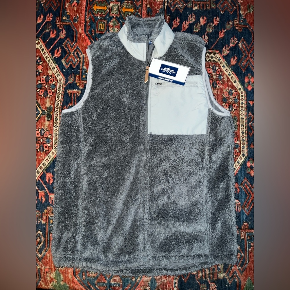 Charles River Apparel 9974 Newport Soft Fleece Vest Men's Size M Gray NEW